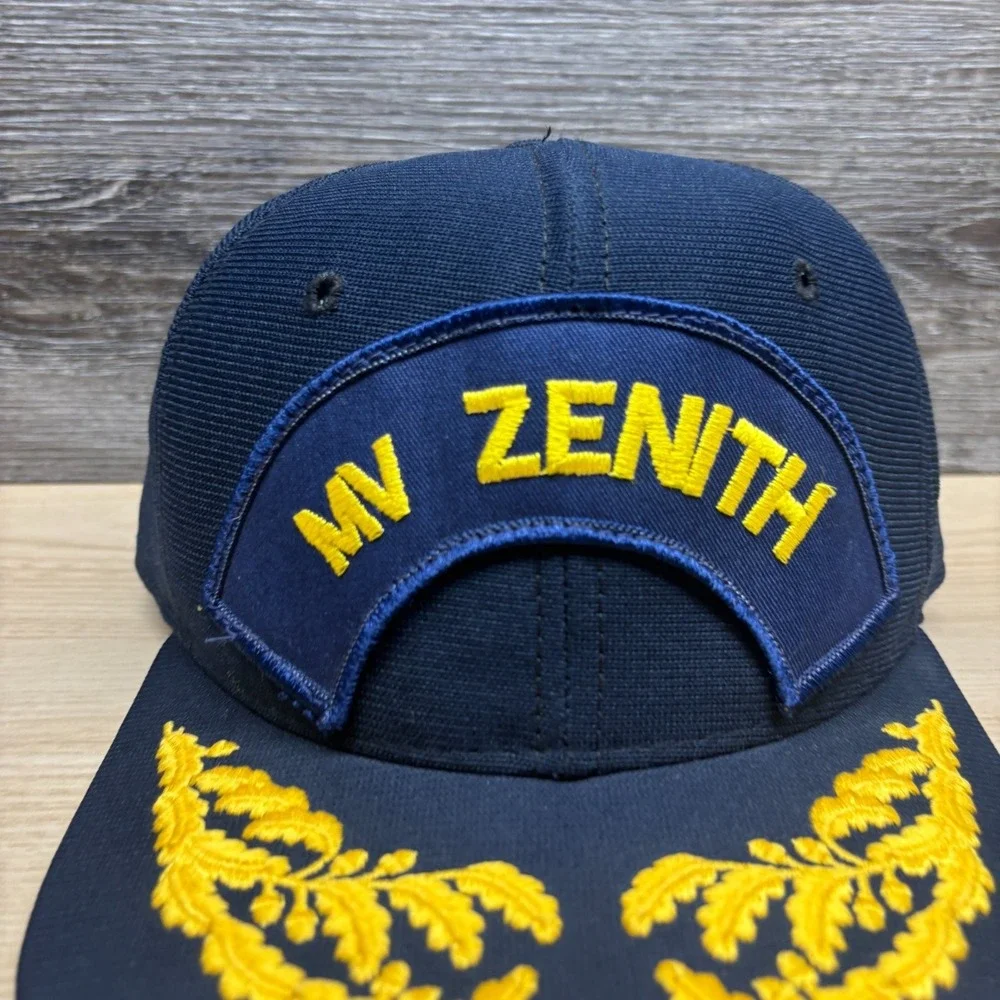 Vintage MV Zenith Cruise Ship Hat Cap Snap Back Blue Scrambled Eggs New Era 90s‎